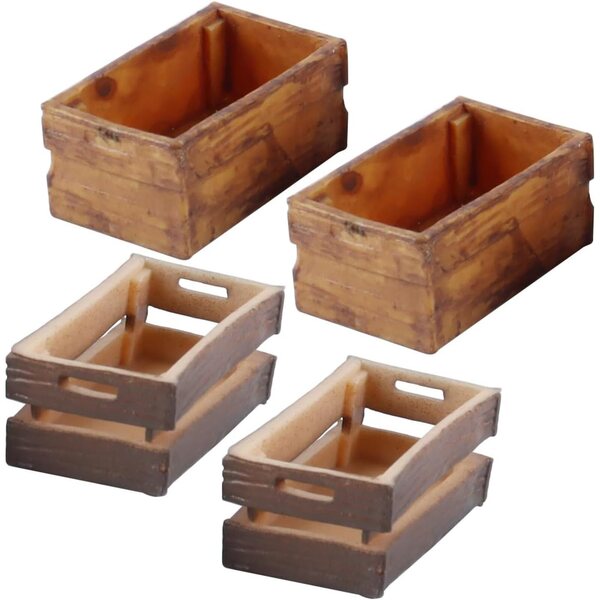 4 Cassette Miniature in Legno 1:12 per Casa delle Bambole, Accessori Decorativi Pratici