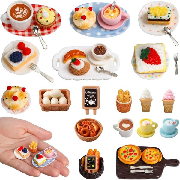 Set 56 Miniature Cibi e Bevande in Resina per Casa delle Bambole Elektheim