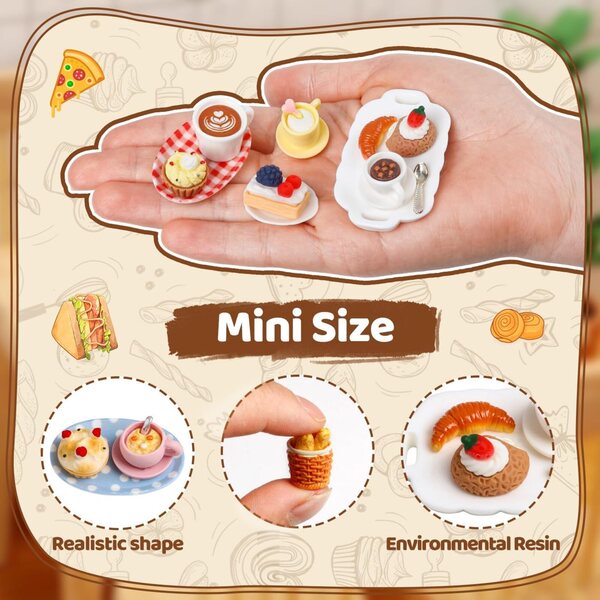 Set 56 Miniature Cibi e Bevande in Resina per Casa delle Bambole Elektheim