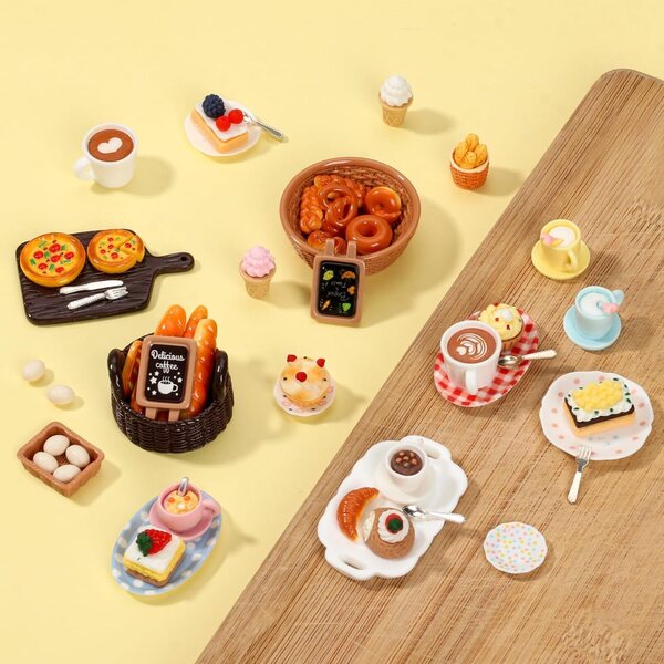Set 56 Miniature Cibi e Bevande in Resina per Casa delle Bambole Elektheim