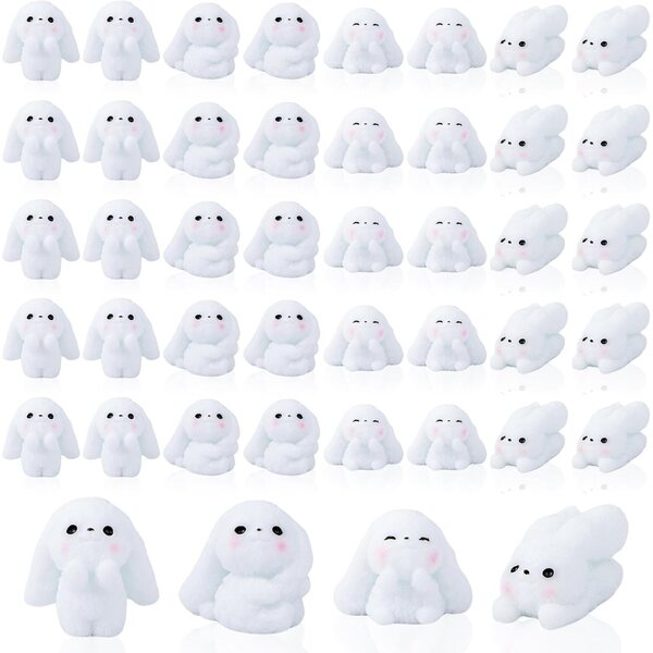 Figurine Miniatura Lapin 40 Pezzi in Resina per Decorazioni e DIY