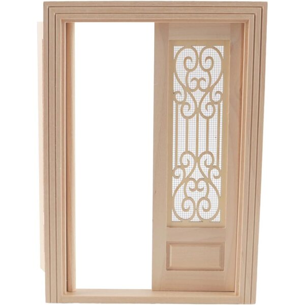 Porta Miniatura Vintage in Legno per Casa delle Bambole 1:12, Doppia Porta Intaglio