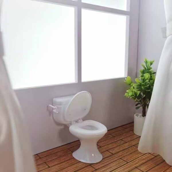 Toilettes Miniature Bianche per Casa delle Bambole - Arredo Bagno Realistico
