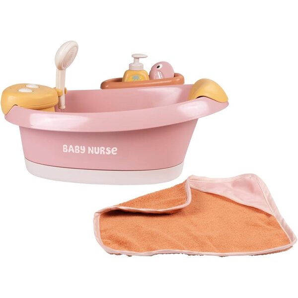 Smoby Baby Nurse Balneo-Badewanne für Puppen bis 42 cm mit Düsen, Blasen und LED-Lichtern
