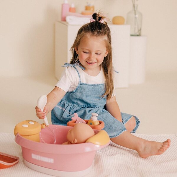 Smoby Baby Nurse Balneo-Badewanne für Puppen bis 42 cm mit Düsen, Blasen und LED-Lichtern