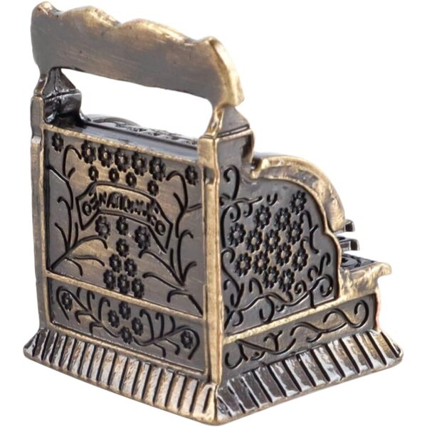 Vintage goldene Aufnahmebox Miniatur 1:12 mit funktionierender Schublade für Puppenhaus