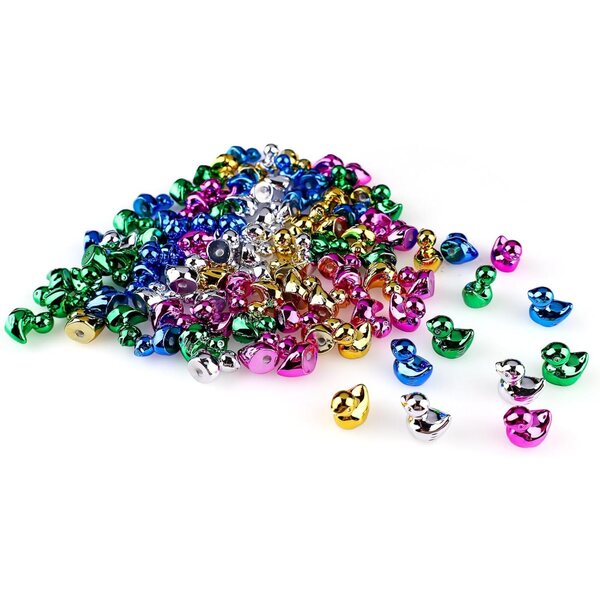 Set 100 Mini Breloques Canard in Resina Galvanizzata 5 Colori - Per Decorazioni e Bricolage