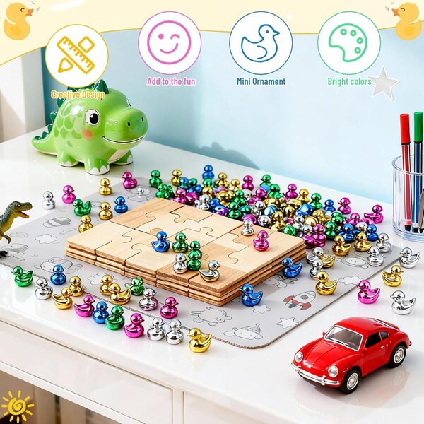 Set 100 Mini Breloques Canard in Resina Galvanizzata 5 Colori - Per Decorazioni e Bricolage