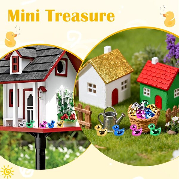 Set 100 Mini Breloques Canard in Resina Galvanizzata 5 Colori - Per Decorazioni e Bricolage