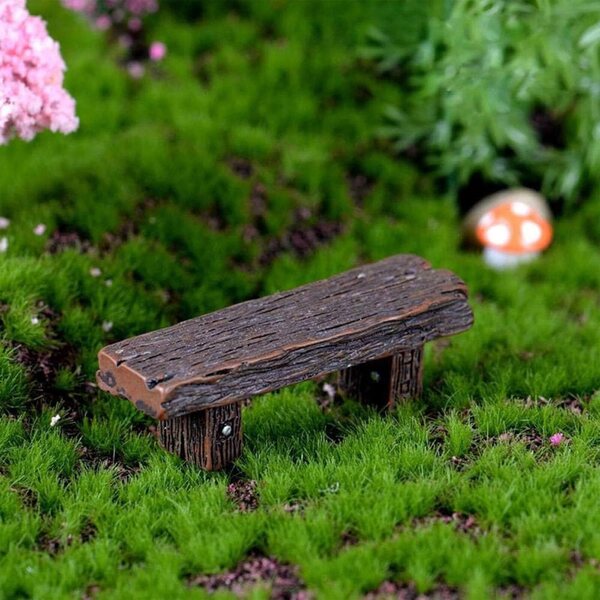 Set 3 Mini Banchi in Resina per Giardino Fatato e Decorazioni Case delle Bambole