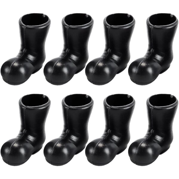 4 paia di mini stivali di Natale per bambole, decorazioni natalizie in plastica 3x2,8 cm