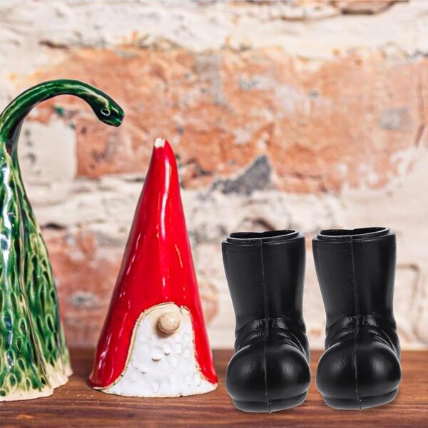 4 paia di mini stivali di Natale per bambole, decorazioni natalizie in plastica 3x2,8 cm