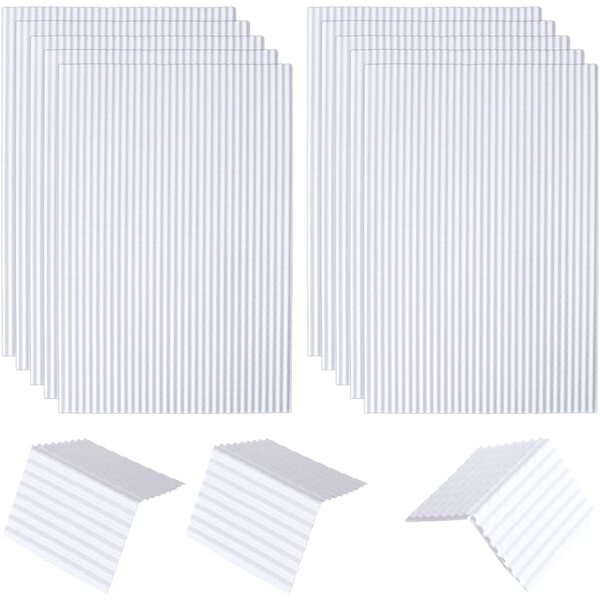 FINGERINSPIRE 10 Tegulette PVC Bianche 1/25 Impermeabili 297x198x1.8mm per Case Miniatura