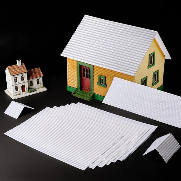FINGERINSPIRE 10 Tegulette PVC Bianche 1/25 Impermeabili 297x198x1.8mm per Case Miniatura