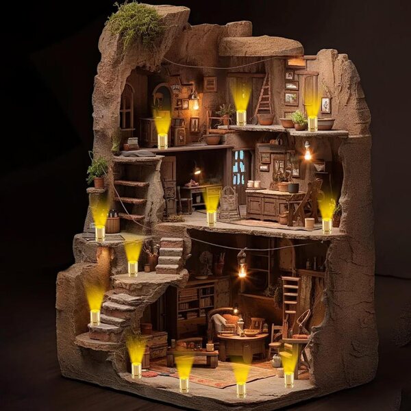 Joycabin 10 warme Mini-LED-Lichter für Puppenhäuser und Heimwerker, einfache Installation