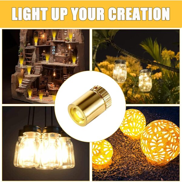 Joycabin 10 warme Mini-LED-Lichter für Puppenhäuser und Heimwerker, einfache Installation