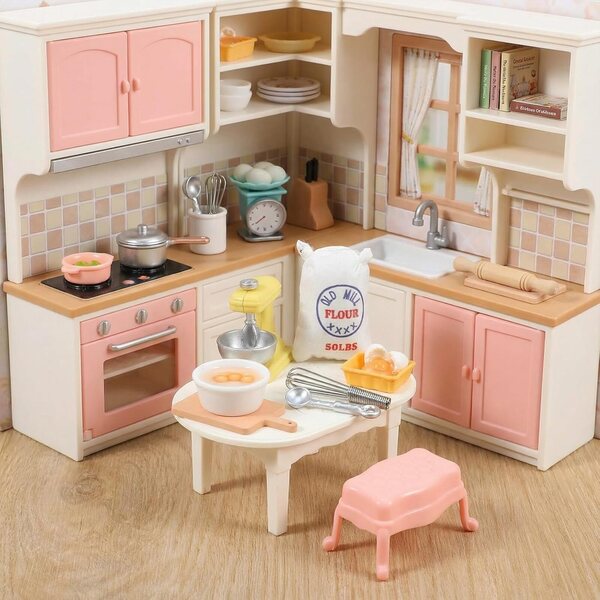 Kit mit 18 Miniatur-Küchenzubehörteilen 1:12 aus Kunstharz für Puppenhäuser
