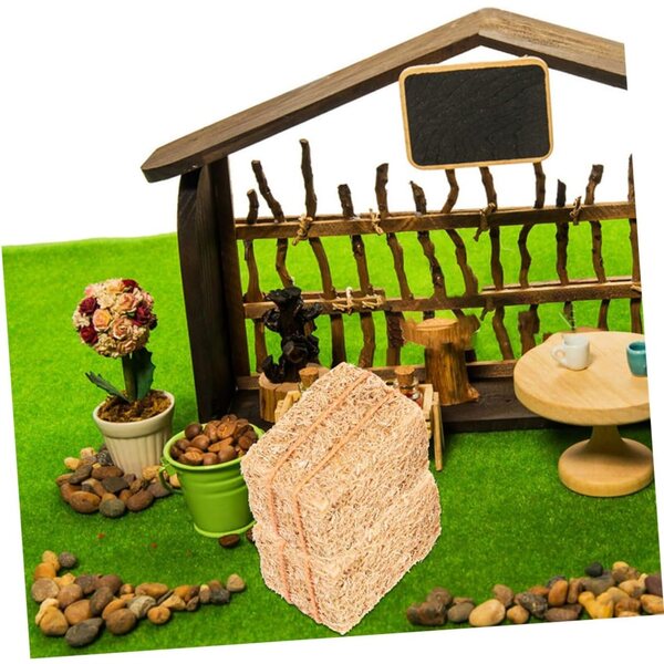 Veemoon Set mit 8 Mini Balles de Foin aus Stroh für Puppenhaus-Miniaturdekorationen