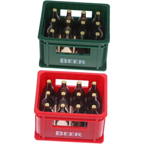 SUPVOX Set 2 Casse Miniature Birra e Bottiglie Realistiche per Casa delle Bambole