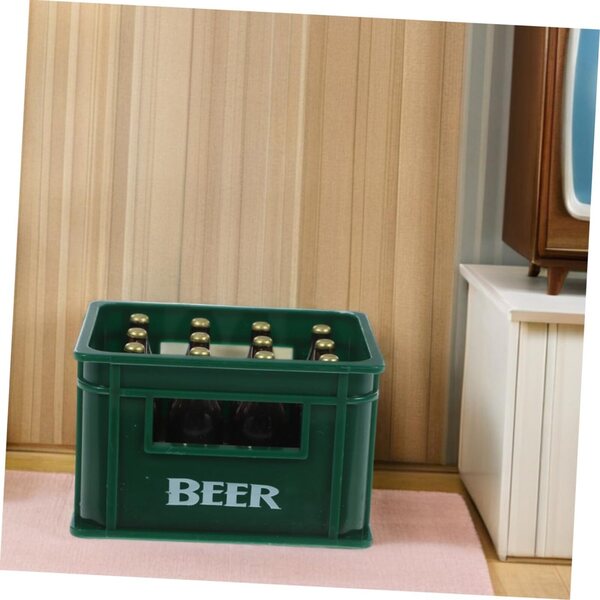 SUPVOX Set 2 Casse Miniature Birra e Bottiglie Realistiche per Casa delle Bambole