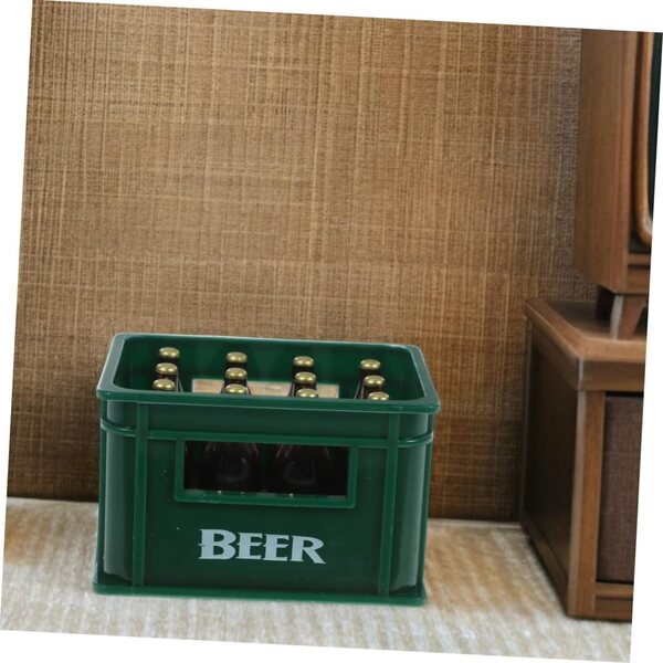 SUPVOX Set 2 Casse Miniature Birra e Bottiglie Realistiche per Casa delle Bambole