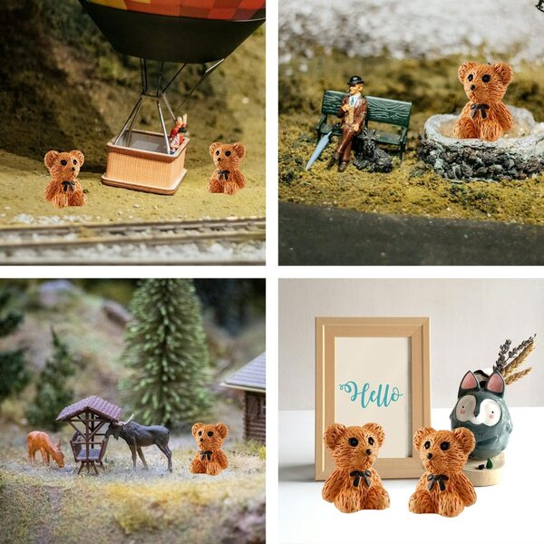 Mini-Bärmännchen aus Kunstharz – 30er-Set für Heim-, Garten- und Partydekorationen