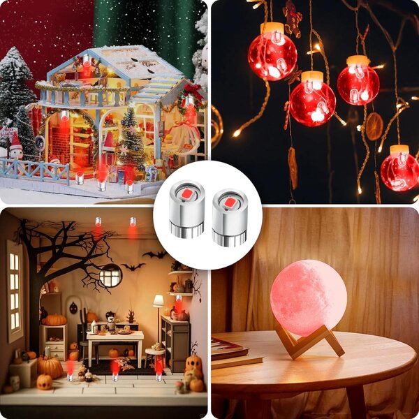 Kit 10 Mini Luci LED con Batterie per Casa delle Bambole e Bricolage Artigianale