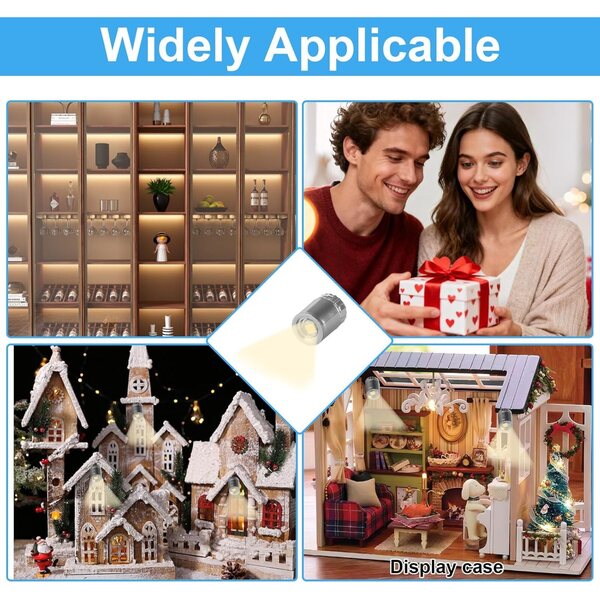 Kit 20 Mini Lampade LED Bianche Calde con 100 Pastiglie Adesive per Decorazioni