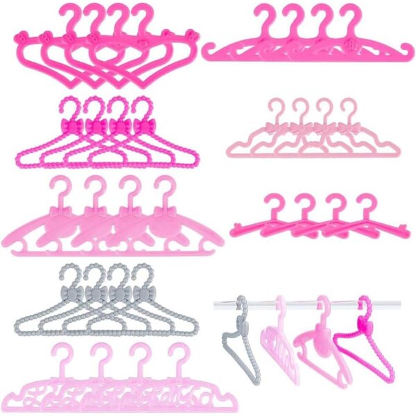 PH PandaHall Set 80 Cintretti Rosa per Vestiti di Bambola 8 Stili Differenti