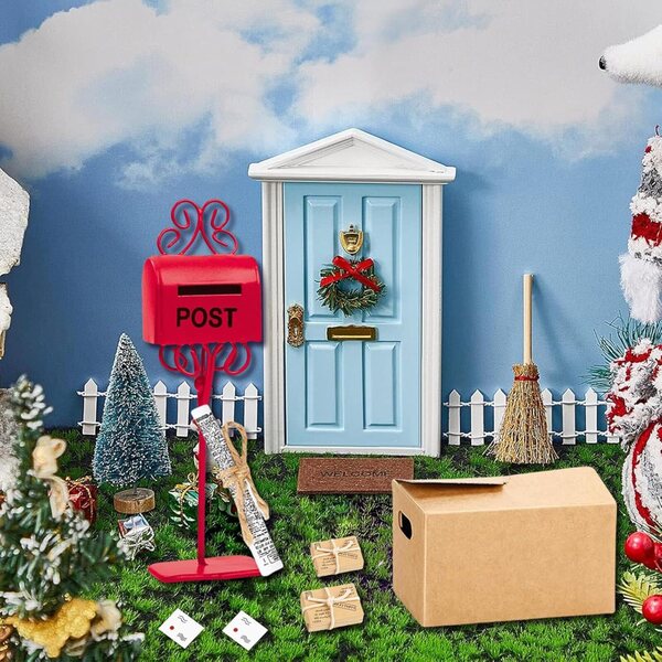 Set 11 scatole postali miniatura Natale per porta folletto e casa delle bambole 1/12
