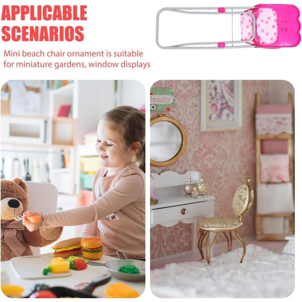 BESPORTBLE Chaise Haute per Bambole Rosa, Simulatore di Pasto Compatto senza Cuscino