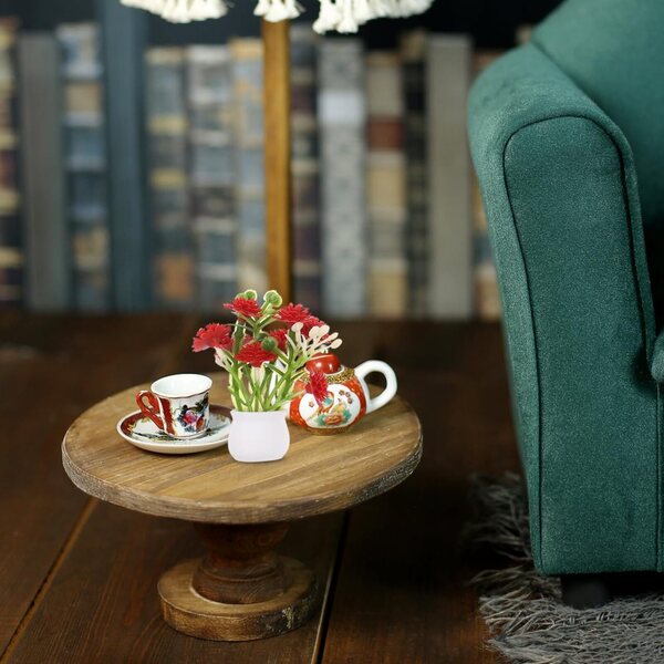 Set 5 Vasi Miniatura con Fiori Artificiali Colorati per Casa delle Bambole 1:12