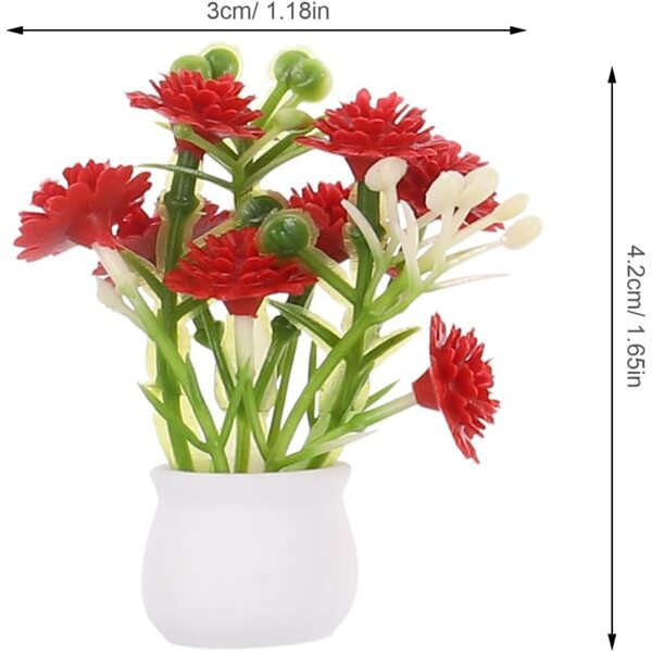 Set 5 Vasi Miniatura con Fiori Artificiali Colorati per Casa delle Bambole 1:12