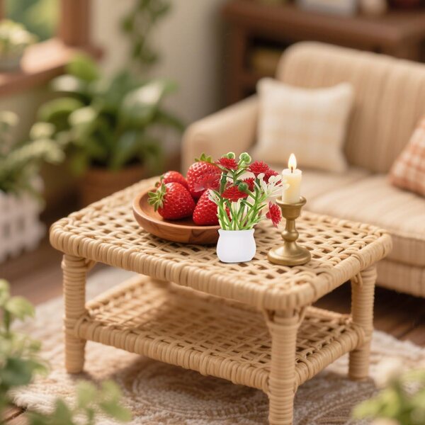 Set 5 Vasi Miniatura con Fiori Artificiali Colorati per Casa delle Bambole 1:12