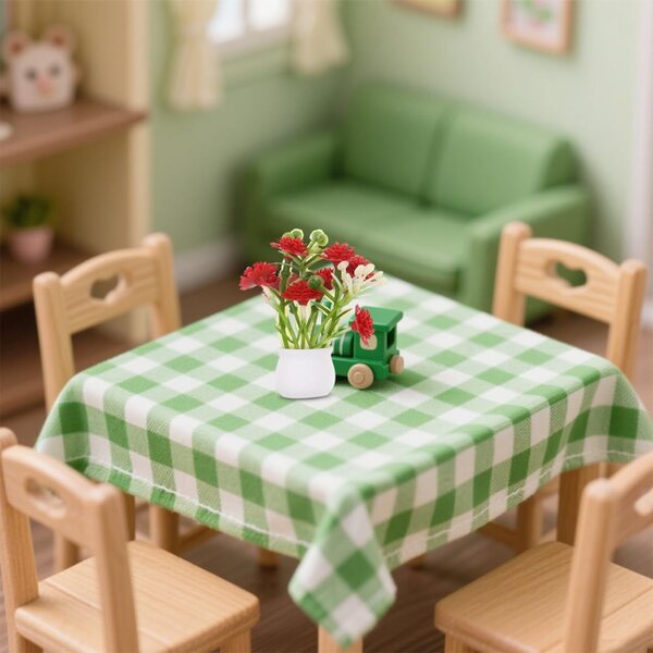 Set 5 Vasi Miniatura con Fiori Artificiali Colorati per Casa delle Bambole 1:12