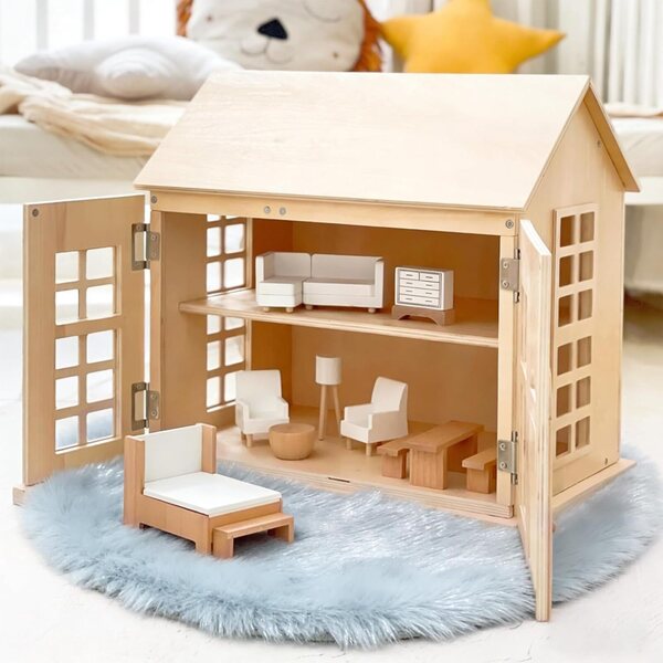 Set 4 Tappeti 1:12 per Casa delle Bambole in Peluche Morbido e Colorato