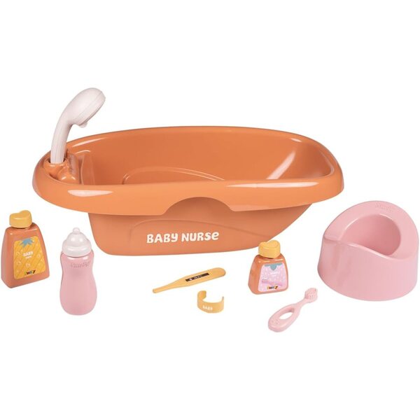 Baignoire- und Zubehörset Smoby Baby Nurse mit 8 Zubehörteilen aus recyceltem Material