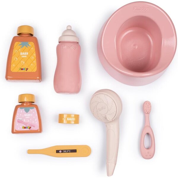 Baignoire- und Zubehörset Smoby Baby Nurse mit 8 Zubehörteilen aus recyceltem Material