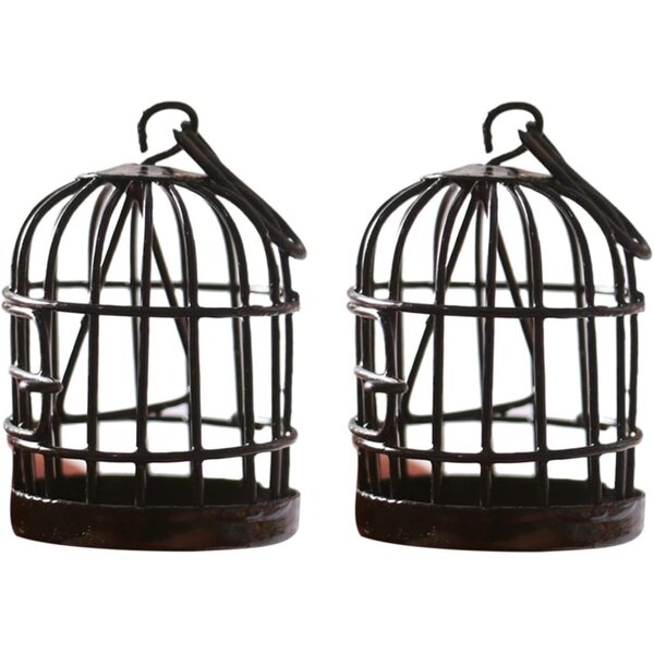 Set 2 decorazioni miniature nere per casa delle bambole e giardino fatato
