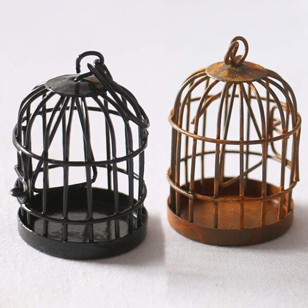 Set 2 decorazioni miniature nere per casa delle bambole e giardino fatato