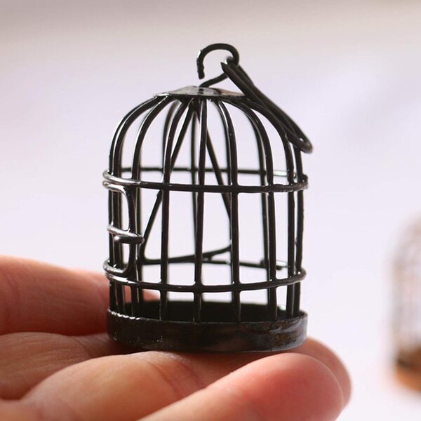 Set 2 decorazioni miniature nere per casa delle bambole e giardino fatato
