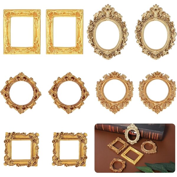 Set 10 Mini Cornici Dorate Vintage Ceriselle per Foto e Decorazioni DIY