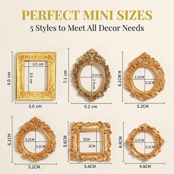 Set 10 Mini Cornici Dorate Vintage Ceriselle per Foto e Decorazioni DIY