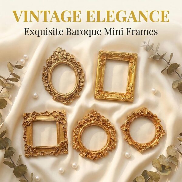 Set 10 Mini Cornici Dorate Vintage Ceriselle per Foto e Decorazioni DIY