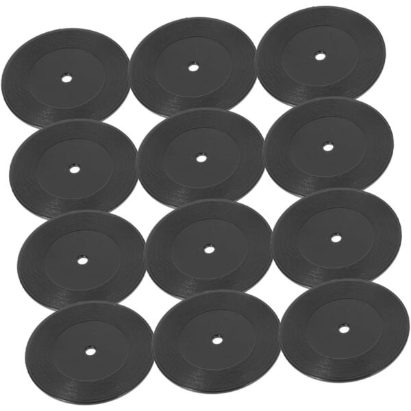 WOONEKY 12 Mini Dischi Vinile Decorativi Retro per Casa delle Bambole e Ambienti Vari