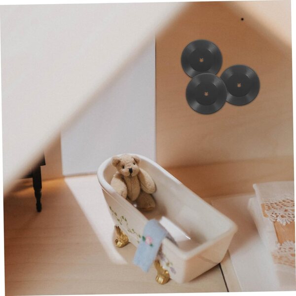 WOONEKY 12 Mini Dischi Vinile Decorativi Retro per Casa delle Bambole e Ambienti Vari