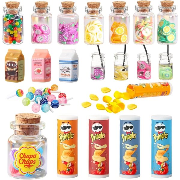 Set 19 Accessori Miniature per Casa delle Bambole - Cibo e Dolci in Miniatura Realistici
