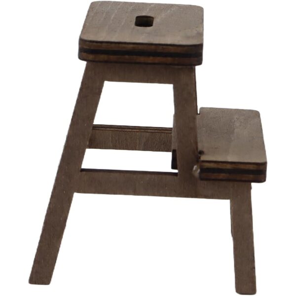 Ausi Escabeau miniatura in legno naturale per casa delle bambole scala 1/12