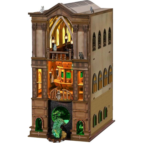 Book Nook Magic Kit NookMaster: Casa Miniatura DIY con LED, Puzzle 3D in Legno