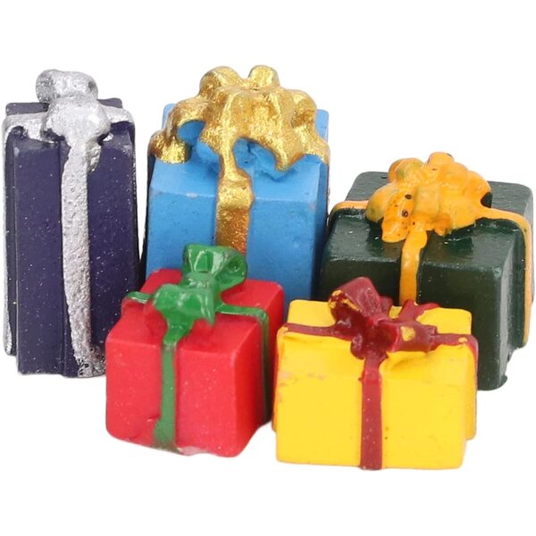 Mini Scatole Regalo Natalizie in Resina per Casa delle Bambole 1:12 25 Pezzi Colorati